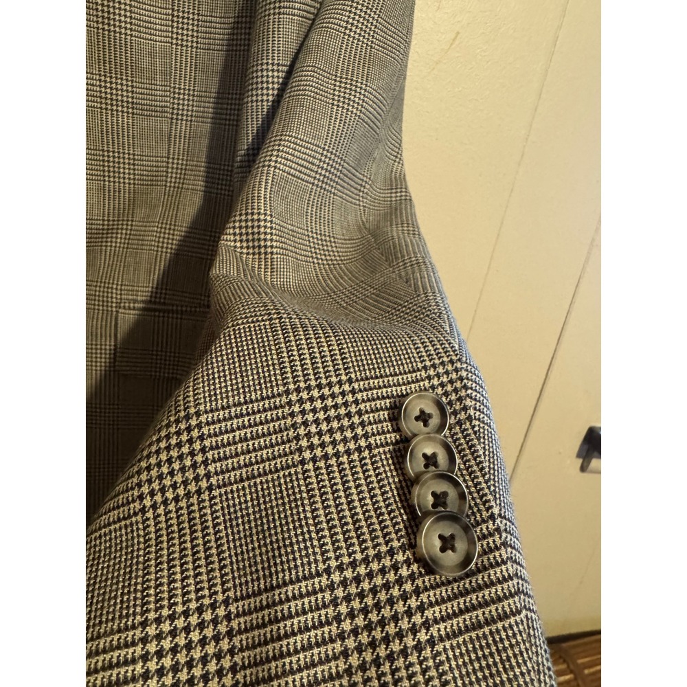 BROOKS BROTHERS Mens Silk‎ Wool Glen Plaid Blazer Sport Coat 44R business Casual - Picture 4 of 11